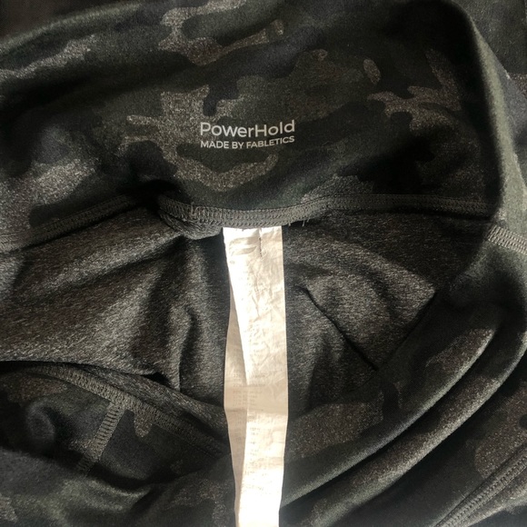 FABLETICS High Waisted PowerHold Charcoal Heather Camo Leggings Side Mesh Size L - Picture 12 of 13